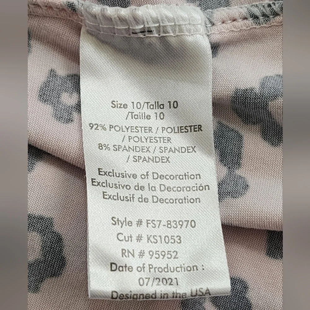 Free Style Girls Pink Leopard Print Dress, size 10